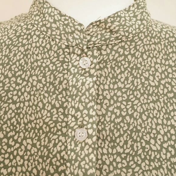 🆕Green Leopard High-low Midi Dress Button Down - Picture 3 of 9